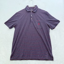 Polo Ralph Lauren Performance Polo Shirt Mens M Blue Stripe Classic Fit Pocket