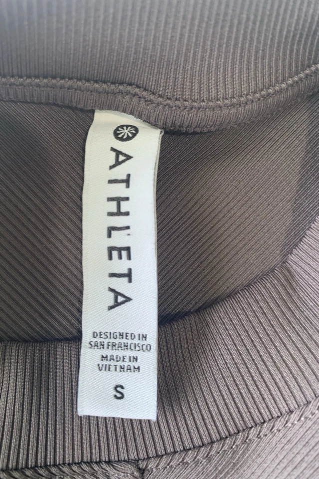 Camiseta sin mangas Athleta para mujer S marrón Bayview Powervita acanalada rendimiento atletismo Foto 4 de 4