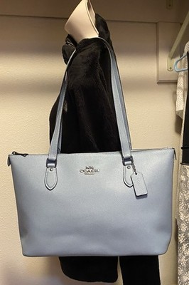 Coach CH285 Gallery Large Tote In Cornflower Crossgrain Leather