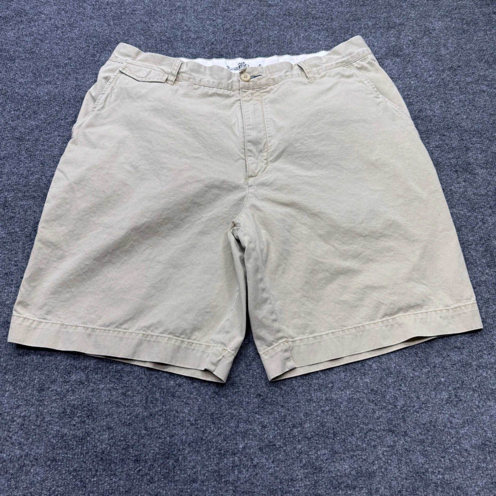 Indigo Palms Men Tan Khaki Chino Shorts Size 40 Flat Front Cotton W311-DON3