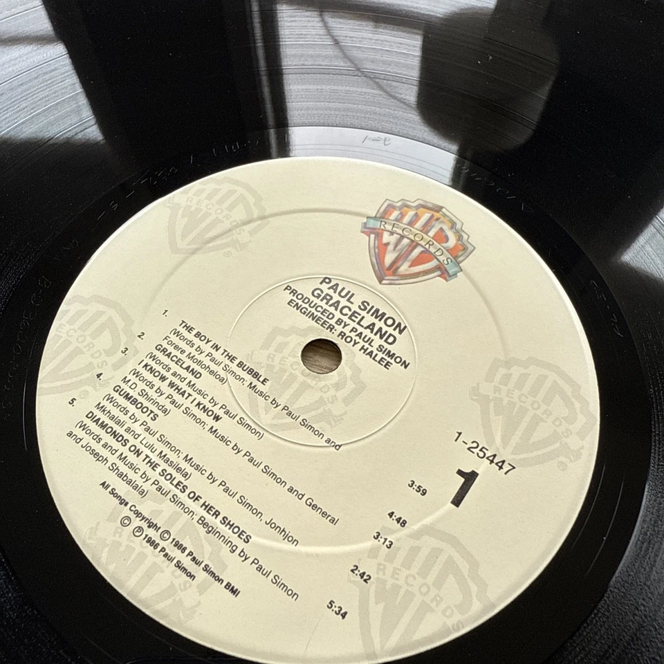 Paul Simon LP "Graceland" 1st US Press 1986 Warner Bros Complete W/OG Sleeve! - Image 3 of 4
