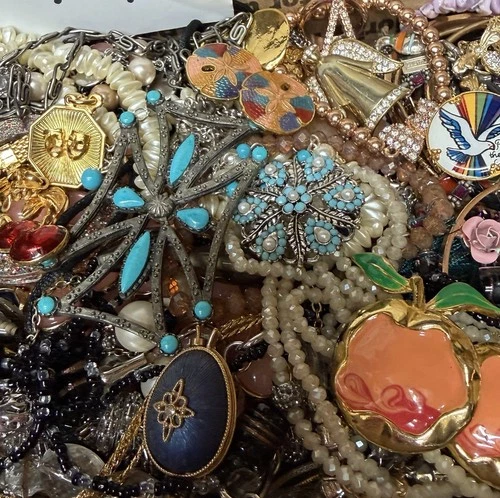 Vintage & Modern Some Signed Costume Jewelry Lot Full Small Priority Box # 79