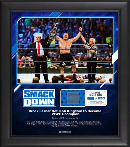 Brock Lesnar Framed 15x17 10/4/2019 Smackdown Live Collage w/MU Canvas - LE 250
