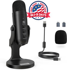 Microfono USB Condensador Para PC Estudio De Grabacion Profesional YouTube Gamer