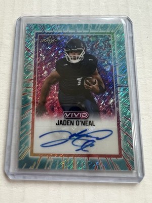 2025 Leaf Vivid JADEN O'NEAL Auto Teal Shimmer /10 Autograph Florida State QB