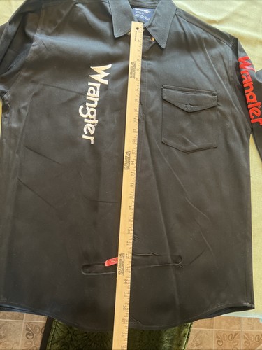 Wrangler Shirt Long Sleeve Black Men's M Dry Cleaned - Picture 5 of 6