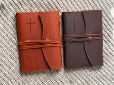 Leather Journal Notebook Elegant Cross Engraving