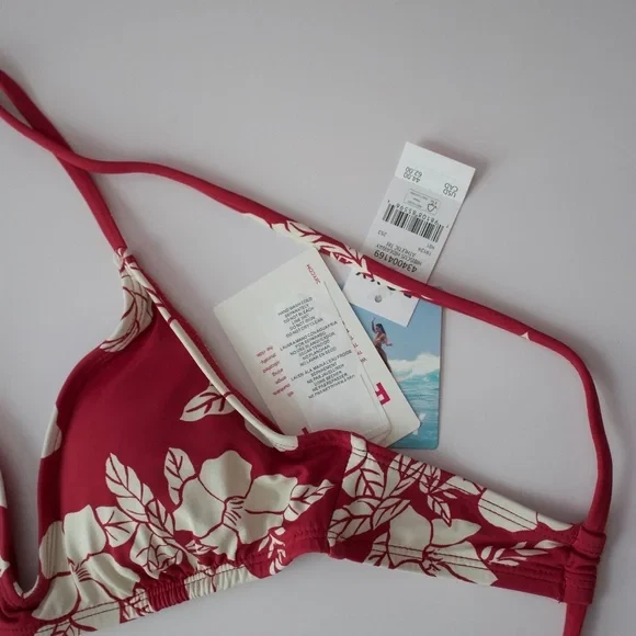 Top de bikini Roxy Beach Classics triángulo deportivo - Para mujer - XS rojo nuevo con etiquetas Foto 2 de 4