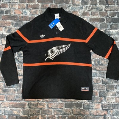 Adidas KG4640 All Blacks Knit Polo Pullover Black Sweater Men's XL New MSRP $140