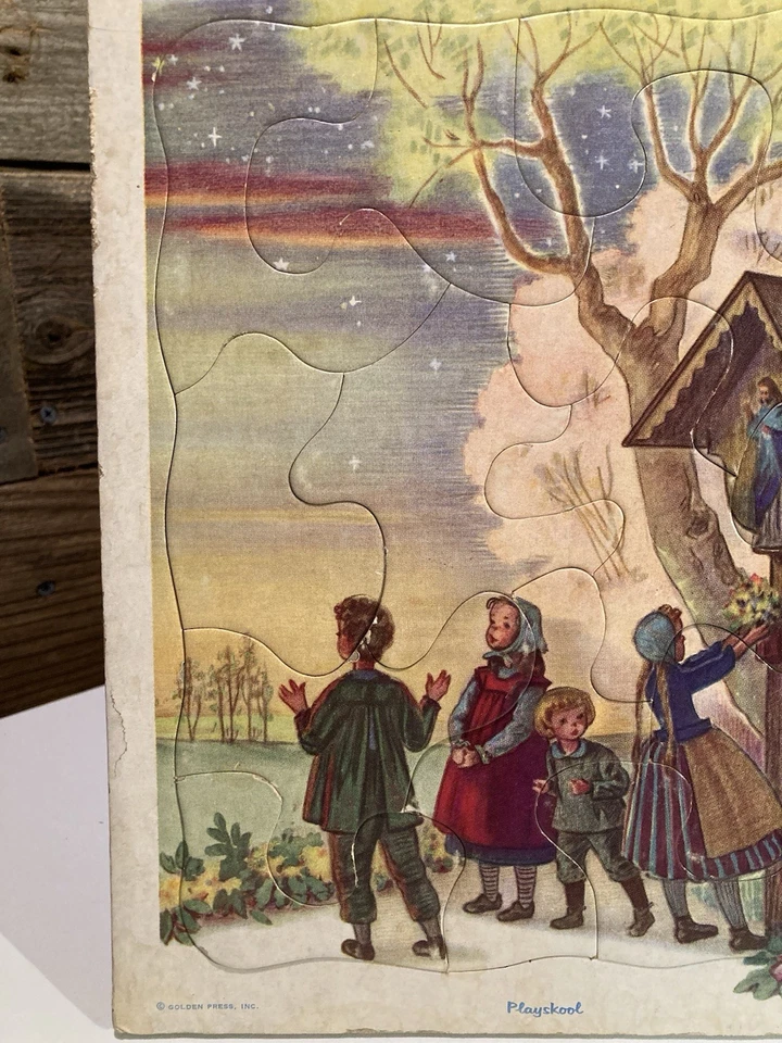 Vintage Jesus And The Children Puzzle Cardboard Playskool Golden Press USA - Image 4 of 4