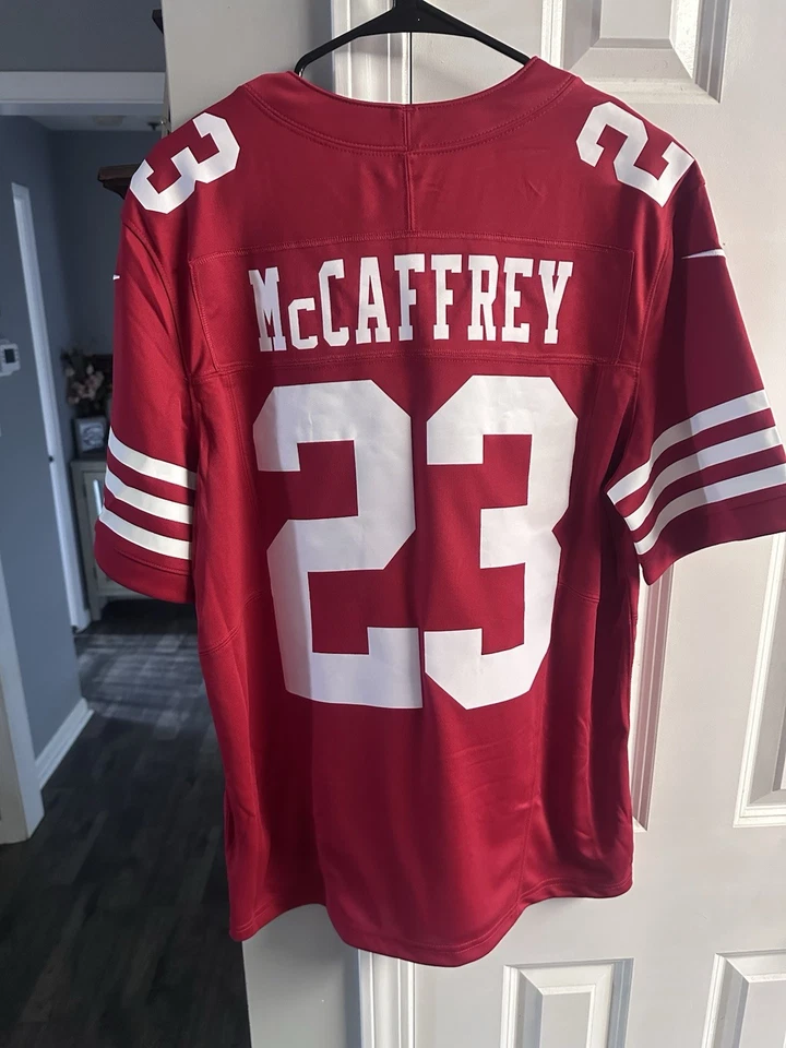 Camiseta deportiva de Christian McCaffrey Nike Vapor Limited de los San Francisco 49ers nueva con etiquetas mediana Foto 4 de 4