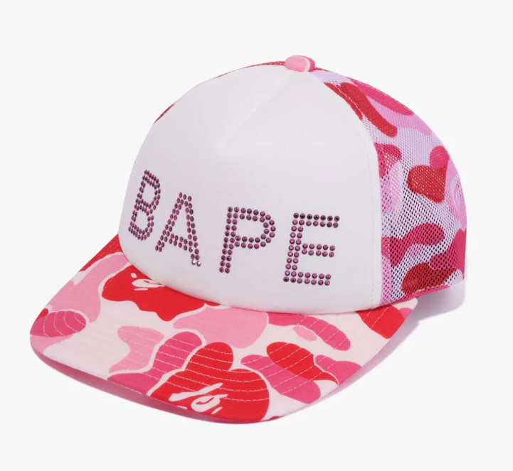 A Bathing Ape ABC Camo Crystal Stone Mesh Cap Unisex Casual