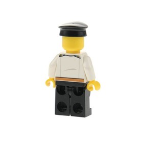 1X Lego Minifigure Town Airport Man Pilot Shirt Tie ID Hat 60101 AIR049