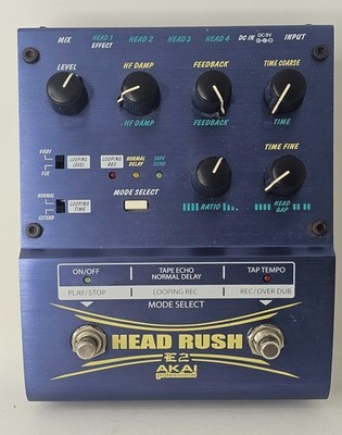 Akai Professional Head Rush E2 Guitar Effect Pedal Delay, Tape Echo Looper
