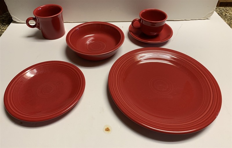 Fiesta Fiestaware Homer Laughlin Scarlet Red 6 PC Place Setting