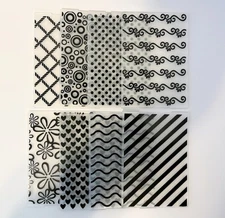 8 Elizabeth Craft 4x6 Embossing Folders: Swirls Hearts Flowers Circles Dots
