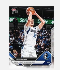 Cooper Flagg 2025-26 NBA Topps NOW #6 Mavericks RC #1 DRAFT Pick DEBUT Presale🔥