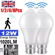 12W PIR Motion Sensor Smart Bulb Globe Auto ON/OFF Energy Saving B22 LED Light