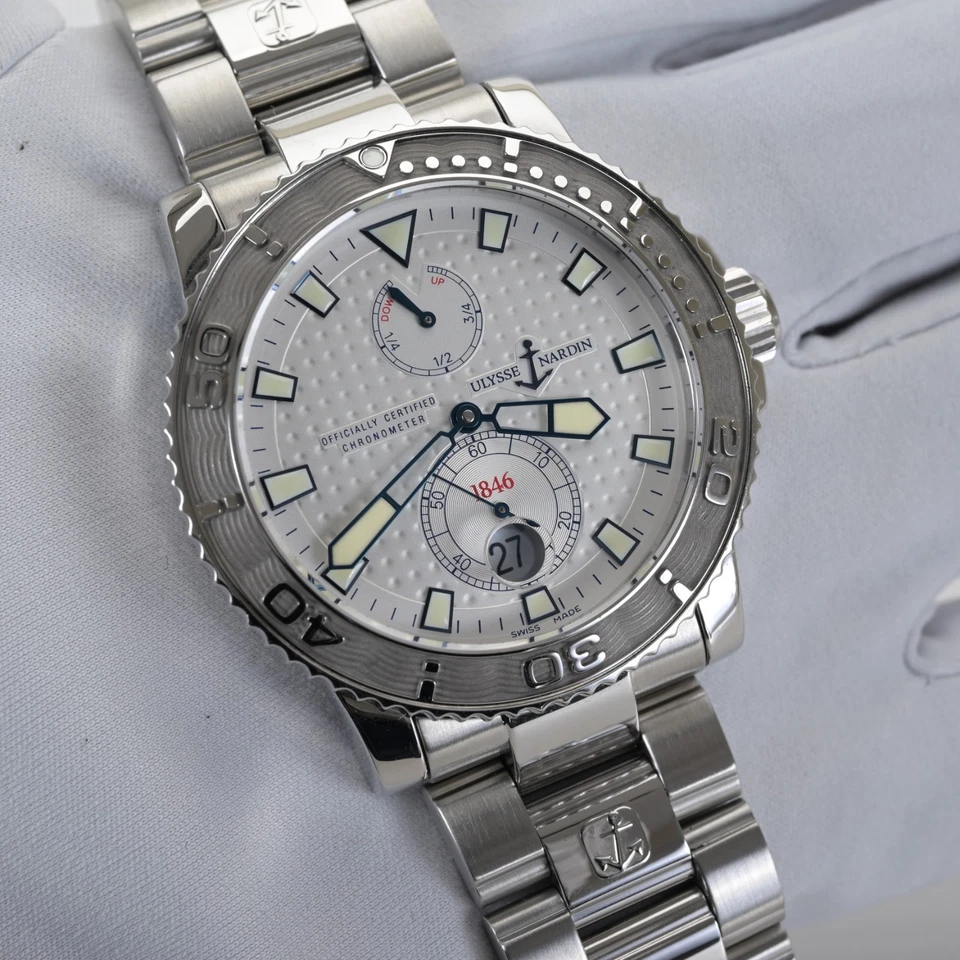 Reloj automático para hombre Ulysse Nardin Maxi Marine Diver 263-33 esfera blanca 43 mm Foto 3 de 4