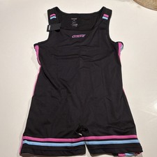COYOTE Triathlon Suit S Black Pink Blue CAG3235 Performance Athletic Singlet 