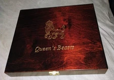 QUEENS BEASTS 2 OZ OUNCE SILVER 10 PIECE DISPLAY WOODEN BOX ONLY
