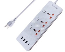 Universal Power Strip with USB C 3 Outlets 3 USB 6.5ft Cord 2500W
