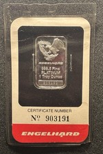 1 Ounce Platinum Bar - ENGELHARD (Sealed w/ Assay Card #903191) .999 fine 2442.25 per troy oz
