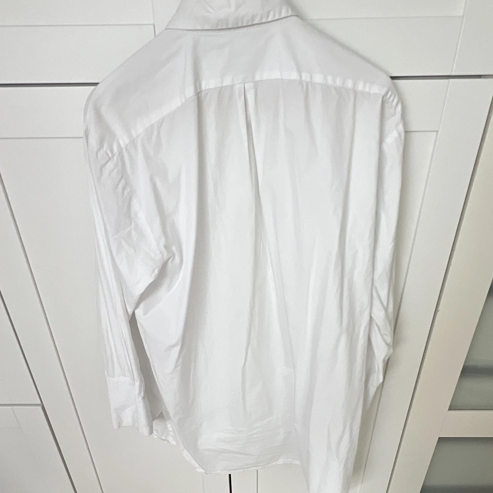 PINK BOOM Damen Bluse Weiß Langarm Gr. M Kragen Knopf Brusttasche - Bild 3 von 4