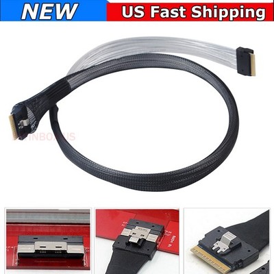 Data Transmission Cable SAS SFF 8654 8i To SFF 8654 8i 24Gbps SAS 4.0 30A 80cm