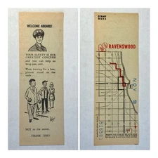Vintage CTA Ravenswood Paper Transfer – No Staple Chicago Transit Rare