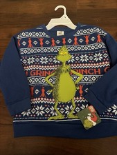 New Dr. Seuss The Grinch Holiday Christmas Sweater Sweatshirt Boys Girls Size 6