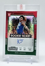 2021-22 Contenders Rookie Ticket Keon Johnson Green Shimmer Premium AUTO SSP