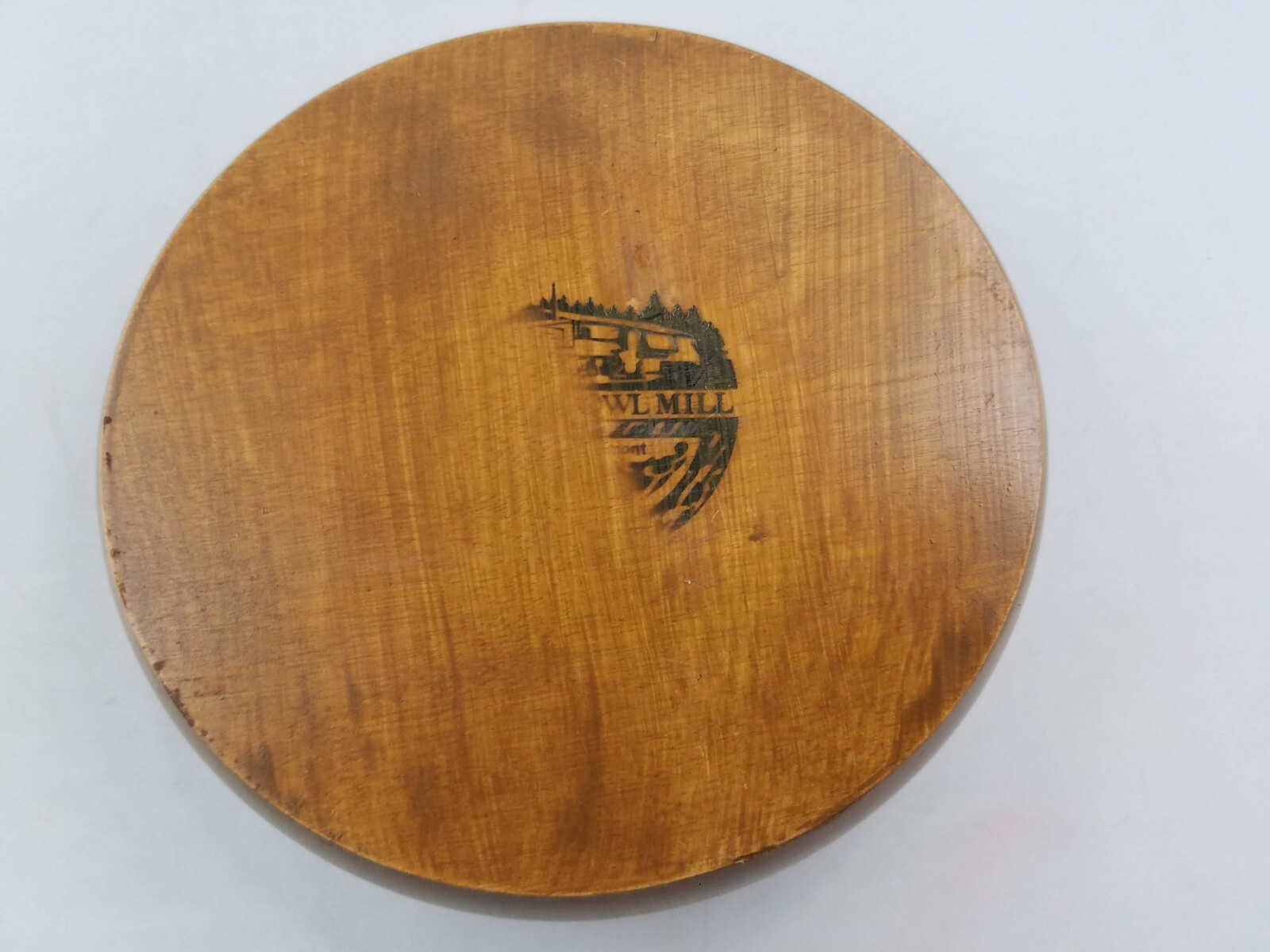 Vintage Weston Bowl Mill Vermont Hand Painted Acorns Foliage Wood Bowl