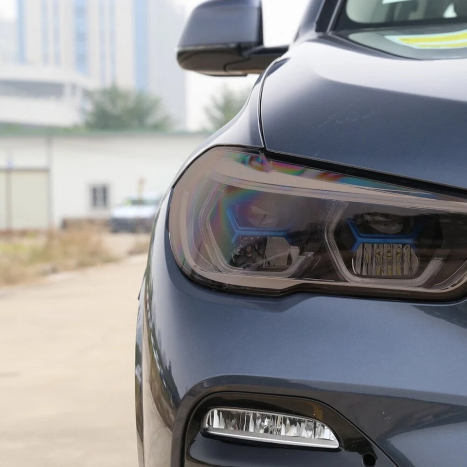 Car Headlight TPU Film Protector Sheet Sticker Pre-Cut Shape For BMW X5 F15 Foto 3 de 4
