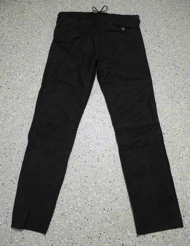 Pantalón de cuero tradicional largo marrón oliva o negro cuero Nubuk bordado 44-62 Nuevo - Imagen 4 de 15