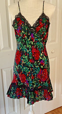 Victoria's Secret Vintage Gold Label Floral Pleated Chemise Nighty Size Small S