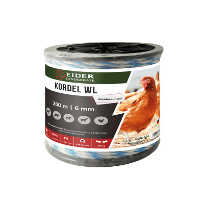 Eider 6mm Weideseil Kordel Viehhaltung Kunststoff Hütezaun Pferdezaun Rinderzaun
