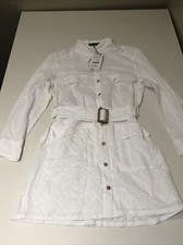 zara longsleve lace dress with buttons White Size L