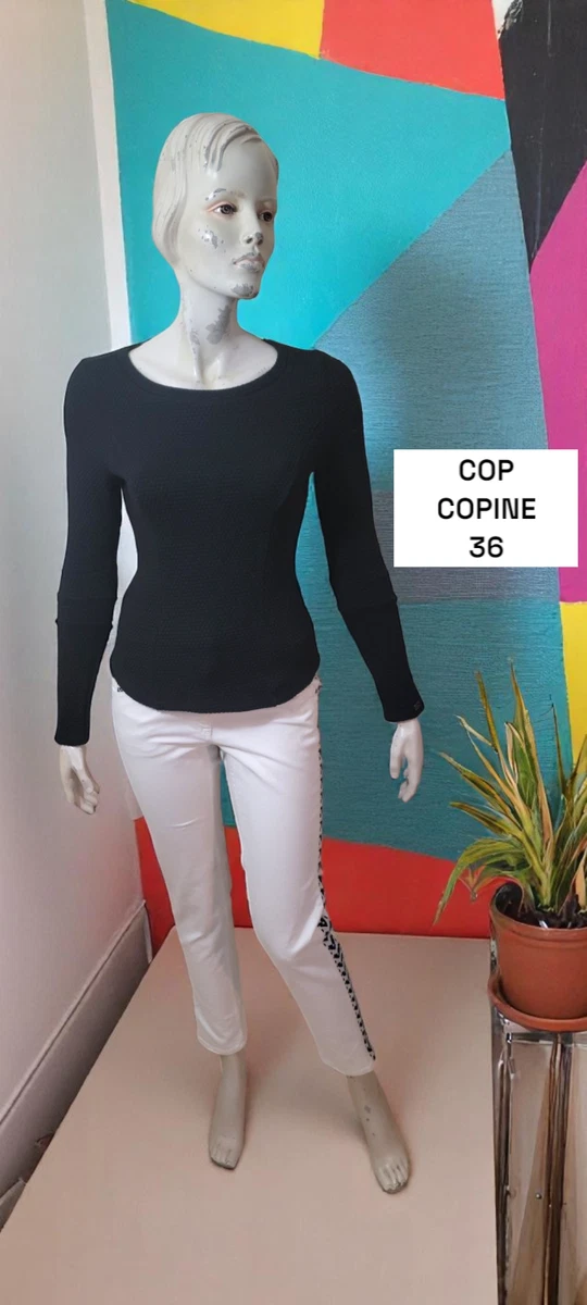 Pull Noir Col Haut En Viscose COP COPINE Taille 36 (équivalent XS/S) - Modèle Angélique