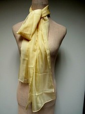 VTG Blush Peachy Apricot Sheer Chiffon 16 1/2 x 70 Long Rectangular Scarf EUC