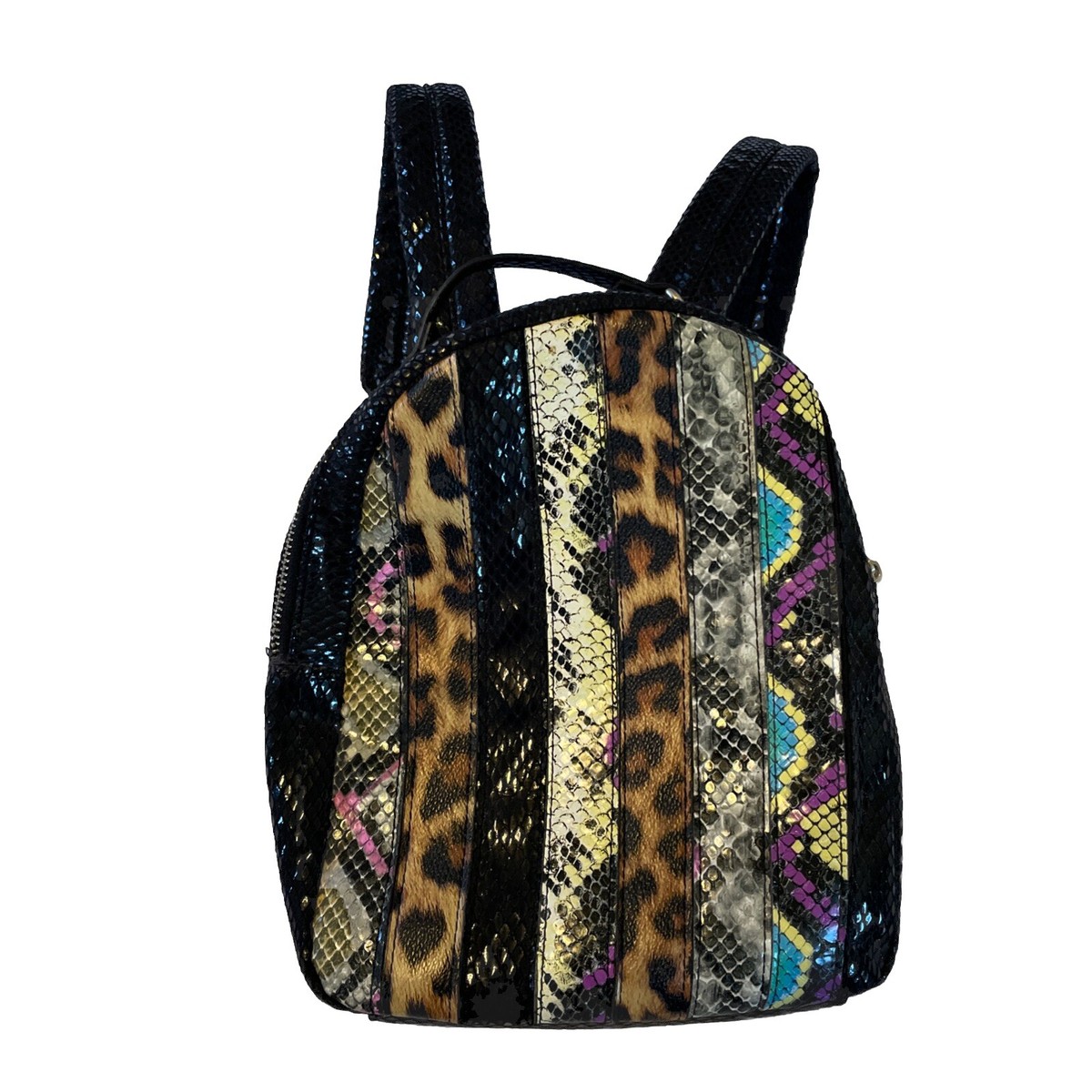 Betsey Johnson Mini Backpack – Mixed Animal Print & Snakeskin Pattern NWT Betsey Johnson Snake My Day Backpack Rare Faux Snakeskin  main image 4