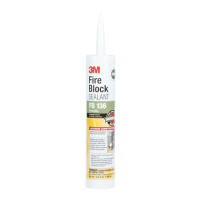 3M Fire Block Sealant FB 136, Gray, 10.1 fl oz Cartridge