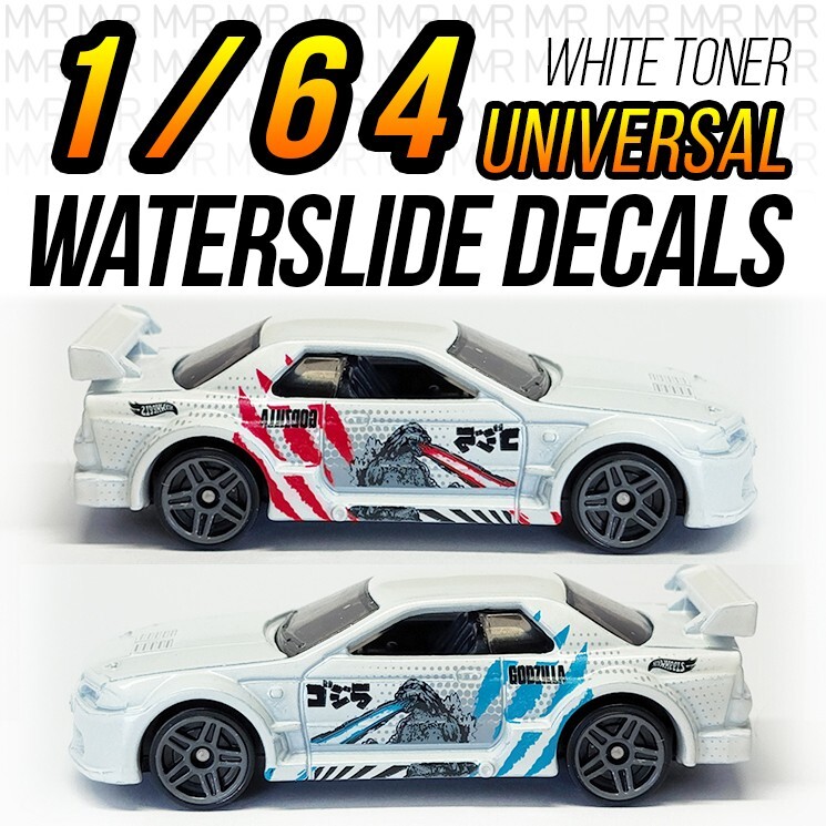 1/64 R32 GTR GODZILLA Custom White Toner Universal WaterSlide