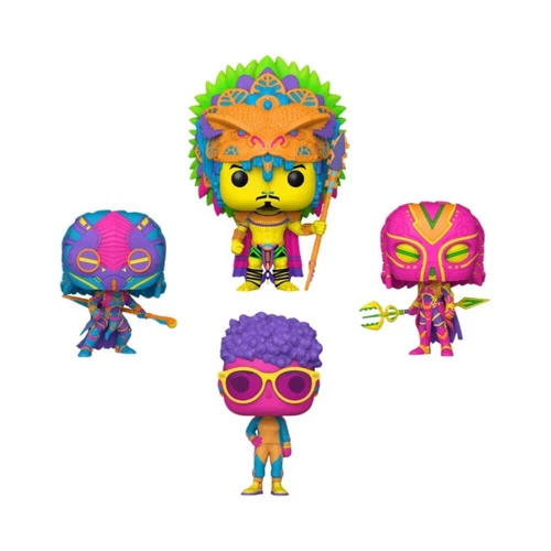 Black Panther 2: Wakanda Forever Blacklight UK Exclusive Pop! Vinyl 4-Pack