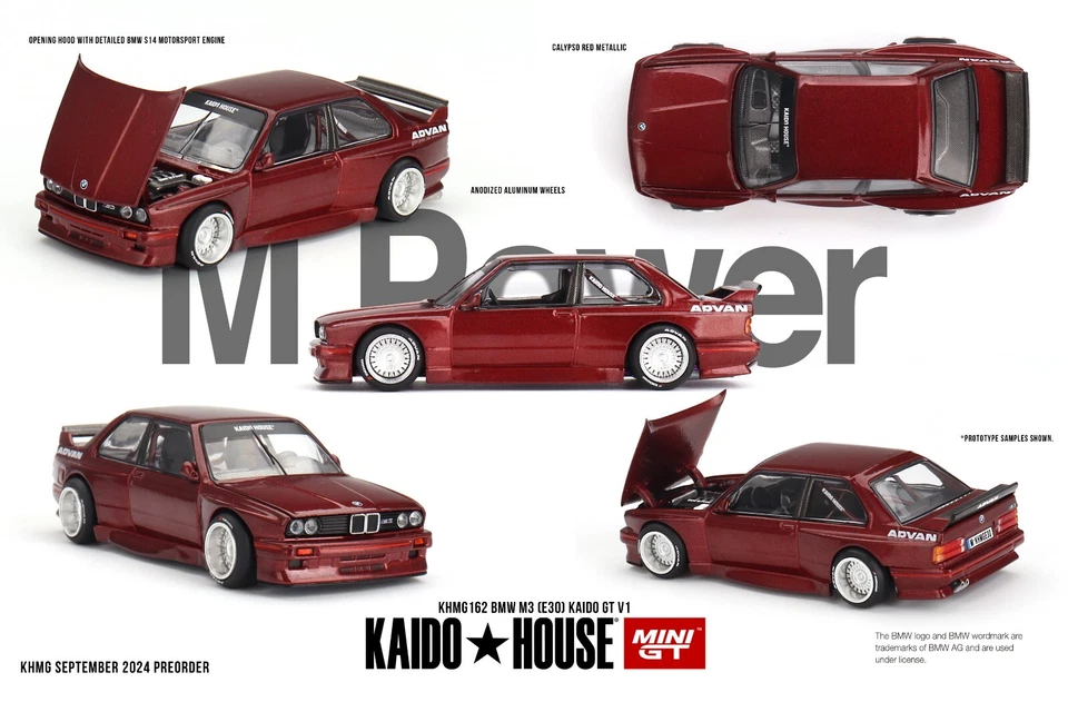 KAIDO ★ HOUSE BMW M3 E30 #162 MINI GT 1:64 VERSIEGELT BY RACEFACE-MODELCARS