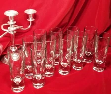 Bullet Glasses for Cocktails, Set of 11, by Italian Designer Carlo Moretti.