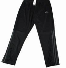 Adidas  Sereno Slim Tapered-Cut 3-stripes Track Pants Black Gray Mens XL