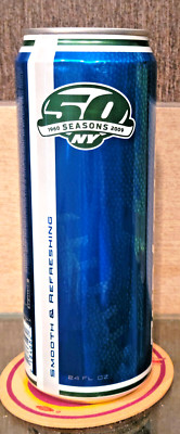 2009 50 SEASONS BUD LITE 24 OUNCE BEER CAN NEW YORK JETS FOOTBALL NFL EMPTY