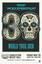 THE MAVERICKS "WORLD TOUR 2020" CHARLESTON, SC CONCERT POSTER-Country Rock Music