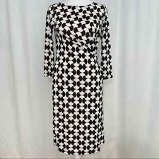 Talbots Women’s Black and Off White/Cream Dress Size P
